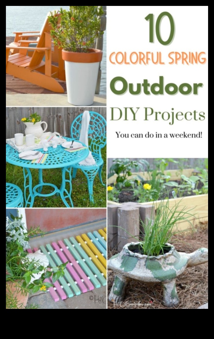DIY الديكور الخارجي في فصل الربيع: صياغة للمعيشة في الهواء الطلق