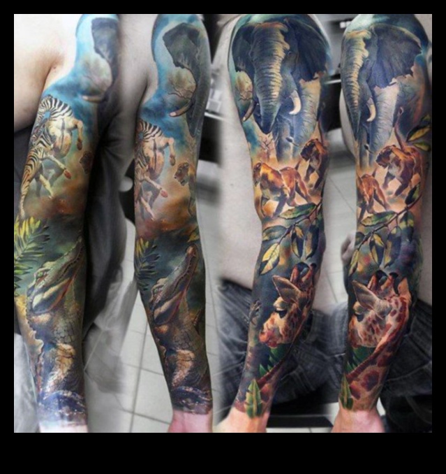 قماش منحوت: اكتشف جمال فن وشم الذراع الملحمي