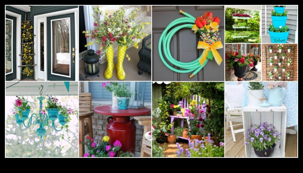 DIY الديكور الخارجي في فصل الربيع: صياغة للمعيشة في الهواء الطلق