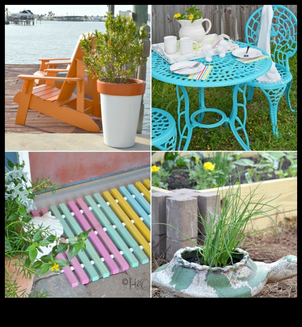 DIY الديكور الخارجي في فصل الربيع: صياغة للمعيشة في الهواء الطلق