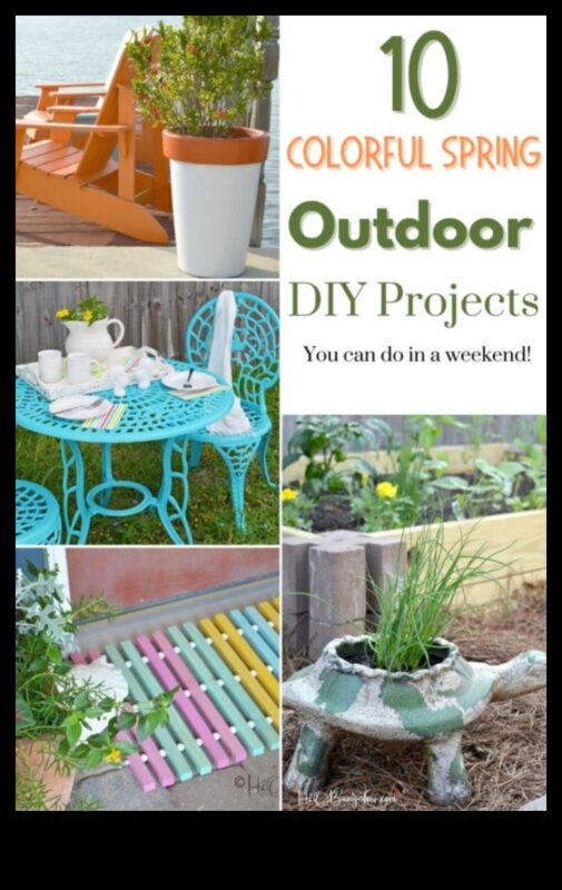 DIY الديكور الخارجي في فصل الربيع: صياغة للمعيشة في الهواء الطلق