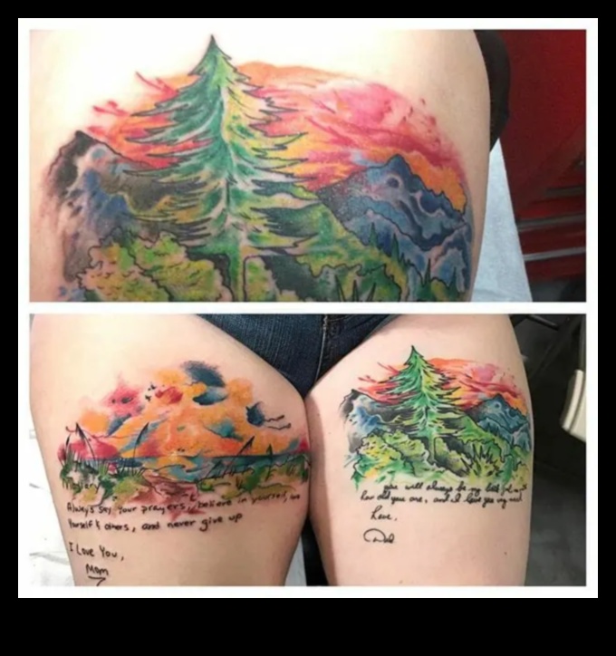 قماش من الألوان: وشم بألوان مائية نابضة بالحياة من أجلك