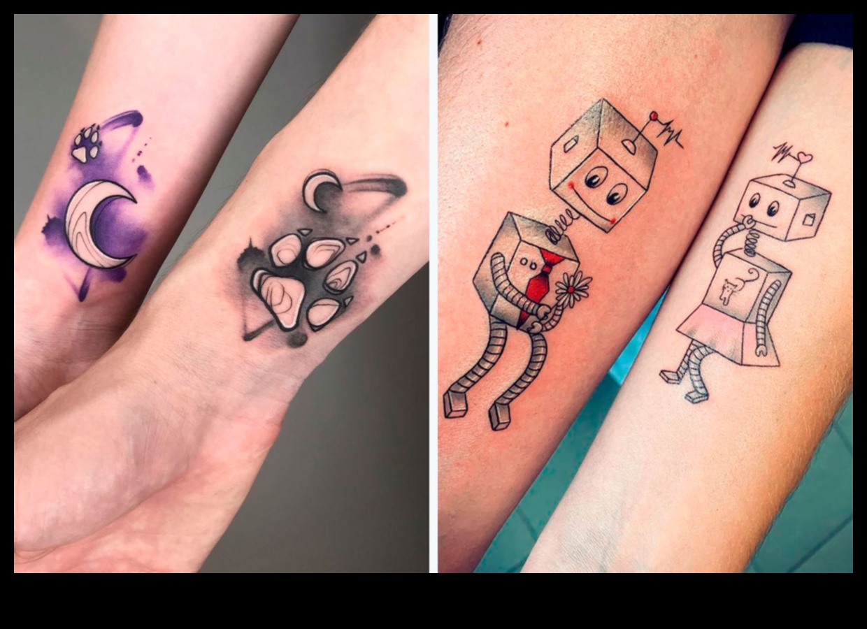 العناق الأبدي: وشم الزوجين للحب مدى الحياة